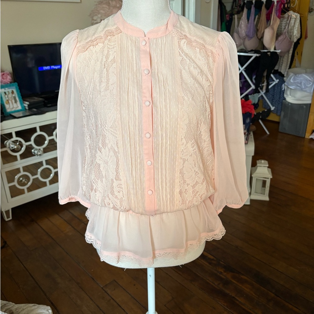 Forever 21 Pink Lace Blouse